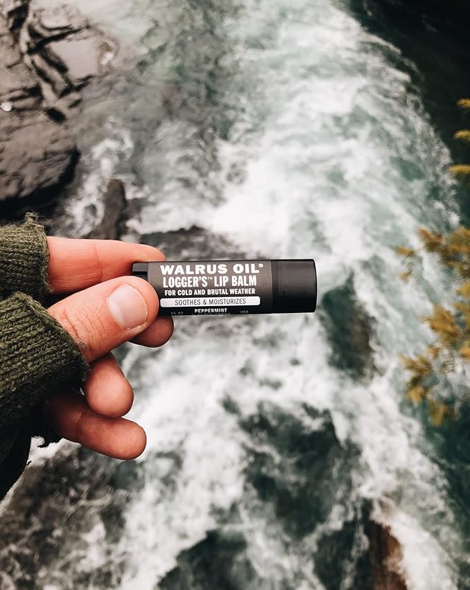 WALRUS OIL - Logger's Lip Balm, 2-Pack, Vegan, 100% Natural Ingredients - Peppermint & Clove Scent