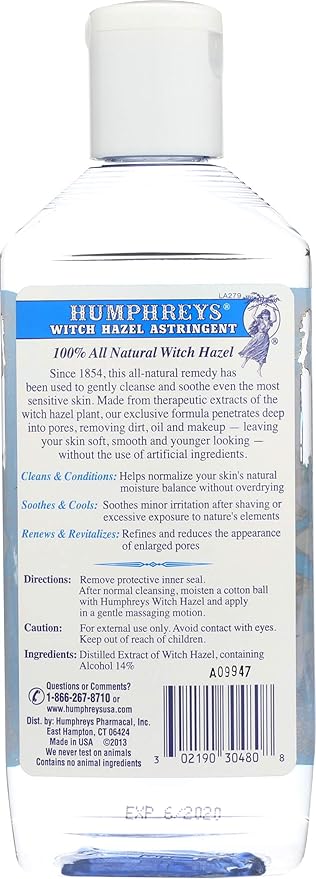 Humphreys Witch Hazel Astringent 8 Ounce