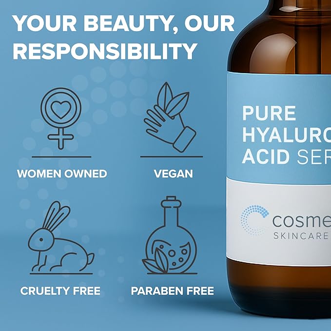 Hyaluronic Acid Serum with Vitamin B5 - Intense Hydration, Anti-Aging, Non-Greasy, Paraben Free, Face Serum - 1oz