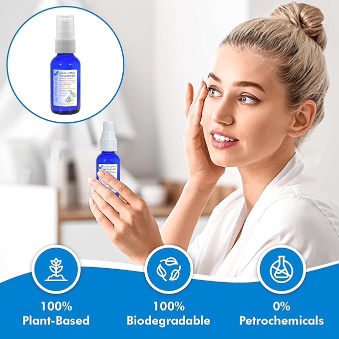 Blue Beautifly Green Coffee Under Eye Cream - Go-To Instant Eye Bag Remover - Reduces Puffiness/Dark Circles - Triple-Caffeinated with Coffee Bean Extract, Coffee Oil & Coffee Essential Oil - 1 fl oz