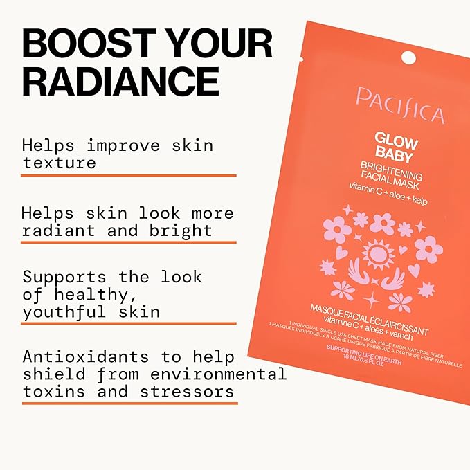 Pacifica, Facial Mask Brightening Glow Baby 0.6 Fl Oz