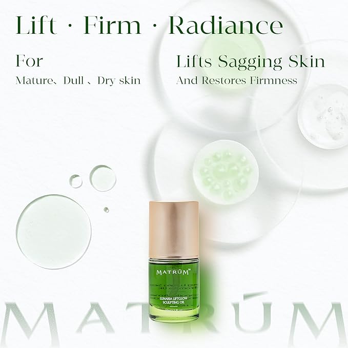 Organic Anti Aging Face Oil, 100% Natural Hydrating Brightening Serum, Squalane + Sea Buckthorn + Rosehip Oil, Vitamin E, Retinol, Antioxidant Gua Sha Oil for Sensitive & Dry Skin