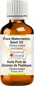 Greenwood Essential Watermelon Seed Oil (Citrullus lanatus) | Cold Pressed | Natural | Undiluted | For Diluting Essential Oils | For Skin & Massage | Men & Women | 30ml (1 oz)