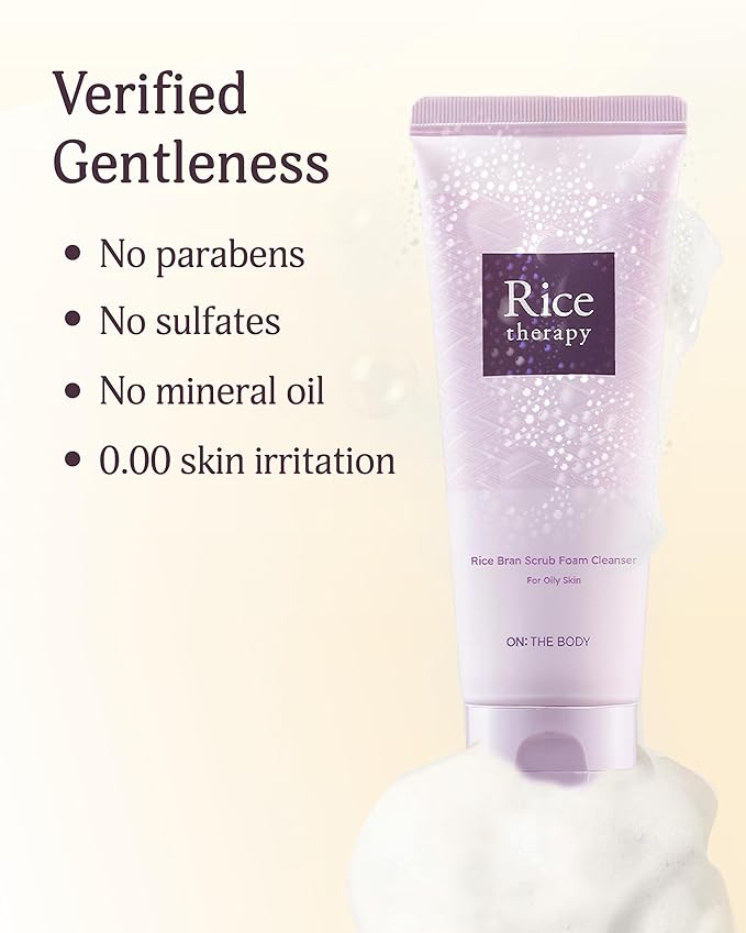 Rice Therapy Rice Bran Foam Cleanser (5.1+5.1fl oz, Pack of 2) - Facial Deep Cleansing Foam for Oily Skin. Radiant, Smooth Skin with Gentle Scrub for Men & Women