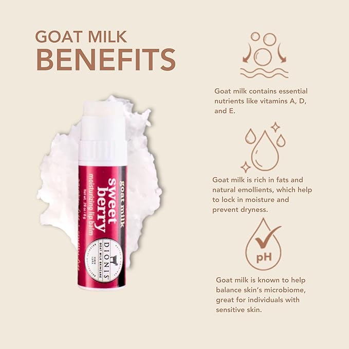Dionis Goat Milk Lip Balm Sweet Berry 0.28 oz (Pack of 3)