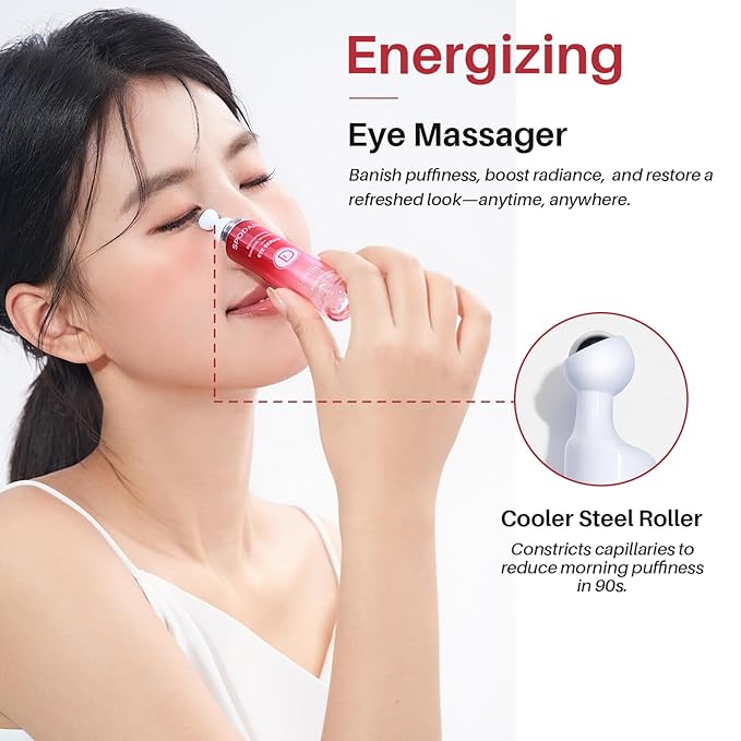 SPODARE Caffeine Eye Cream & Eye Serum for Dark Circles, Puffiness and Wrinkles with 360° Massage Ball for Women and Men