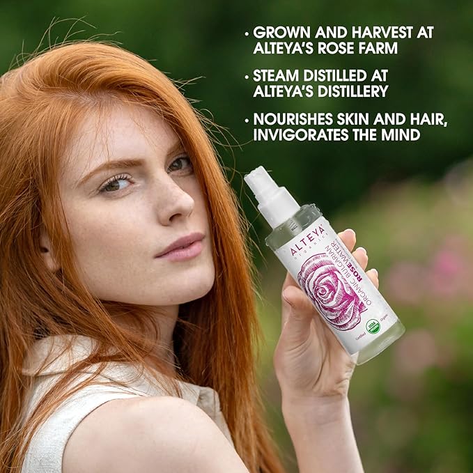 Alteya UDSA Organic Bulgarian Rose Water 3.4 Fl Oz Spray