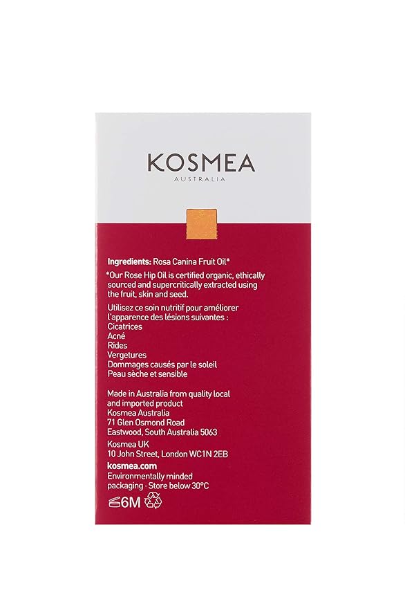Kosmea Rosehip Oil – Sustainably Harvested, Anti-Aging Benefits for Face & Body – Premium Quality Oil Using the Entire Fruit, Seed & Skin - 1.42 fl oz