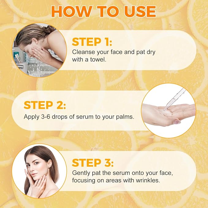 Vitamin C Serum, Pure 12% Super Vit C Serum Vitamin E & Ferulic Acid for Improving Appearance-Dark Spots, Face Moisturizer-Renewing Skin Care,2.02Fl Oz