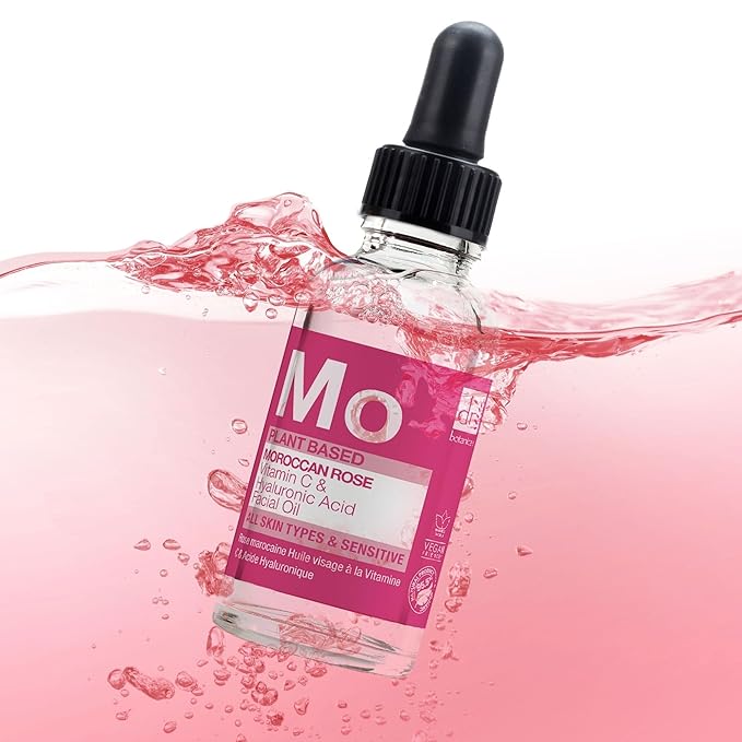 Dr Botanicals Vegan Moroccan Rose Superfood Face Oil with Vitamin C and Hyaluronic Acid | Nourishing Treatment for Youthful-Looking Skin | Enhances Elaciticity and Brightens Skin - Made in UK (30ml)