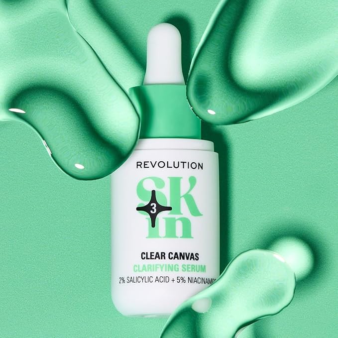 Revolution Skin, Clear Canvas 5% Niacinamide & 2% Salicylic Acid Clarifying Face Serum, Helps Even Skin Tone, Vegan & Cruelty-Free, 1.01 fl oz