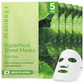 PLANTIFIQUE Korean Sheet Mask, 5 Pack - Calming & Soothing Face Masks with Centella Extract, Niacinamide & Hyaluronic Acid - Mascarillas Faciales