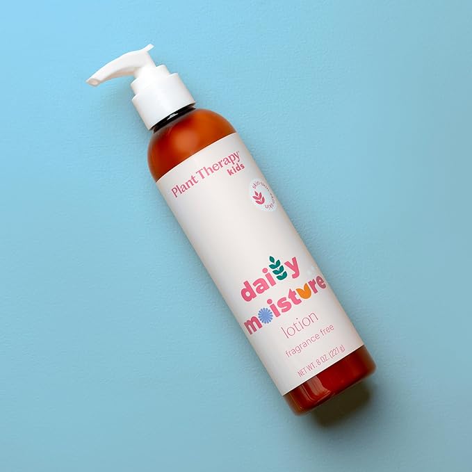 Plant Therapy Kids Daily Moisture Lotion 8 oz, Fragrance-Free & Gentle, Lightweight Fast-Absorbing Hydration, Soothes & Softens Sensitive Skin