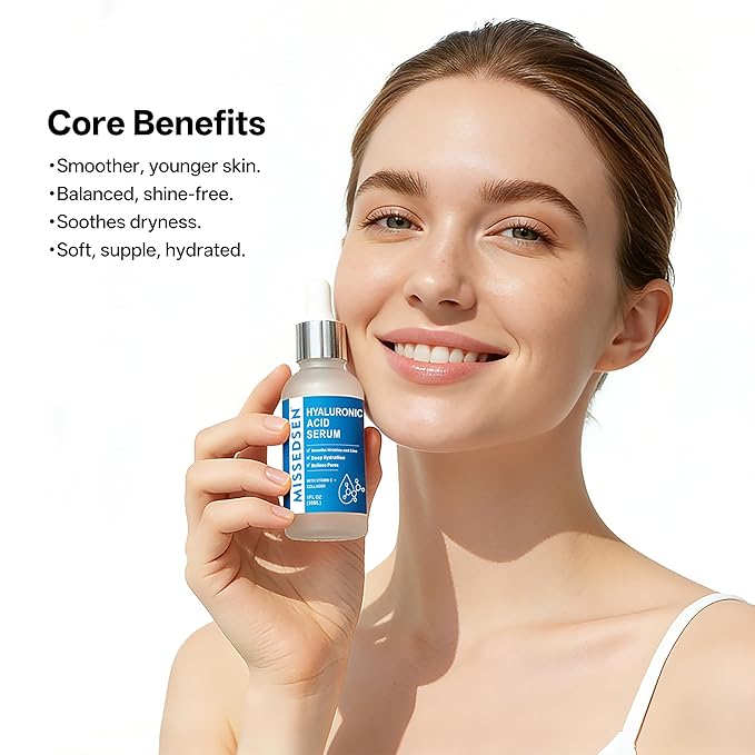 Hyaluronic Acid Serum with Collagen Vitamin E Oil for Skin Care, Hydrating, Brightening Serum for Face anti aging for All Skin Types Daily Use 1Fl oz