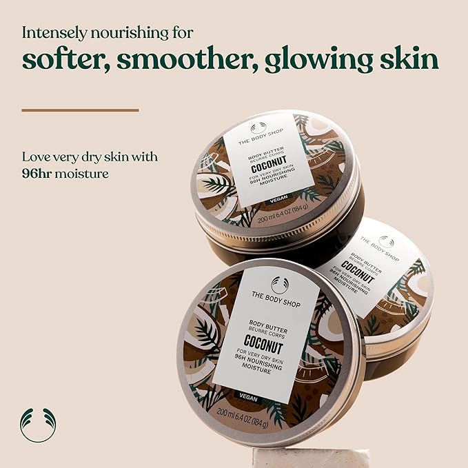 The Body Shop Coconut Body Butter – Nourishing & Moisturizing Skincare for Very Dry Skin – Vegan – 6.75 oz