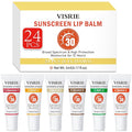 VISRIE SPF 30 Sunscreen Lip Balm 24 Pack,Clear SPF Lip Gloss UVA/UVB Sun Protection, Moisturizing Lip Sunscreen with Vitamin E and Shea Butter, Travel Sunscreen for Lips
