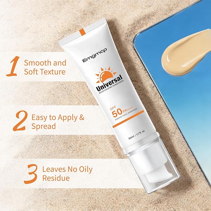 Tinted Sunscreen for Face SPF 50 Broad Spectrum, Hydrating Oil-Free Sheer Tint, No White Cast & Sweat Resistant, Tinted Moisturizer for Natural Glow, Non-Sticky Daily Sun Cream (2pc)