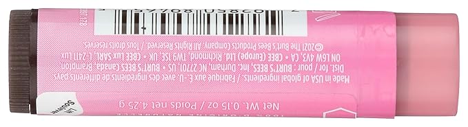 Burts Bees 100% Natural Tinted Lip Balm, Pink Blossom with Shea Butter & Botanical Waxes 1 Tube