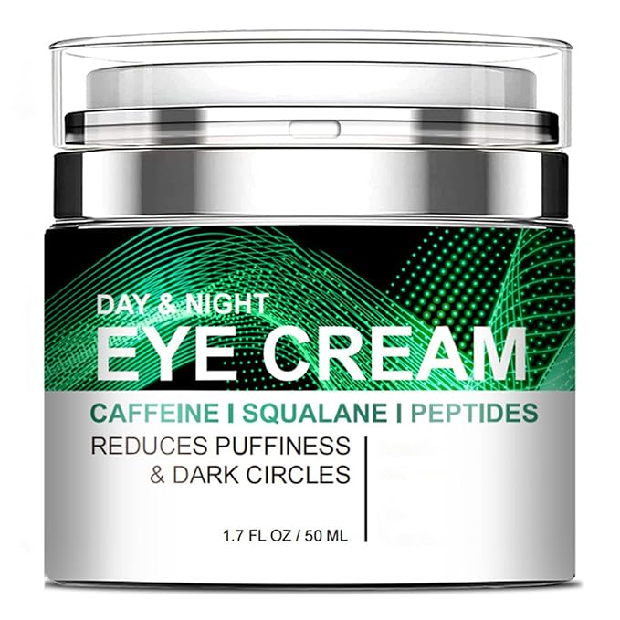 Grospe Caffeine Eye Cream for Puffiness and Bags Under Eyes Daily Anti-Wrinkle Cream Collagen Peptide Eye Cream Day and Night Reduce The Look Of Aging Line Smoothing Skin Care 1.7 FL OZ,1 Pack