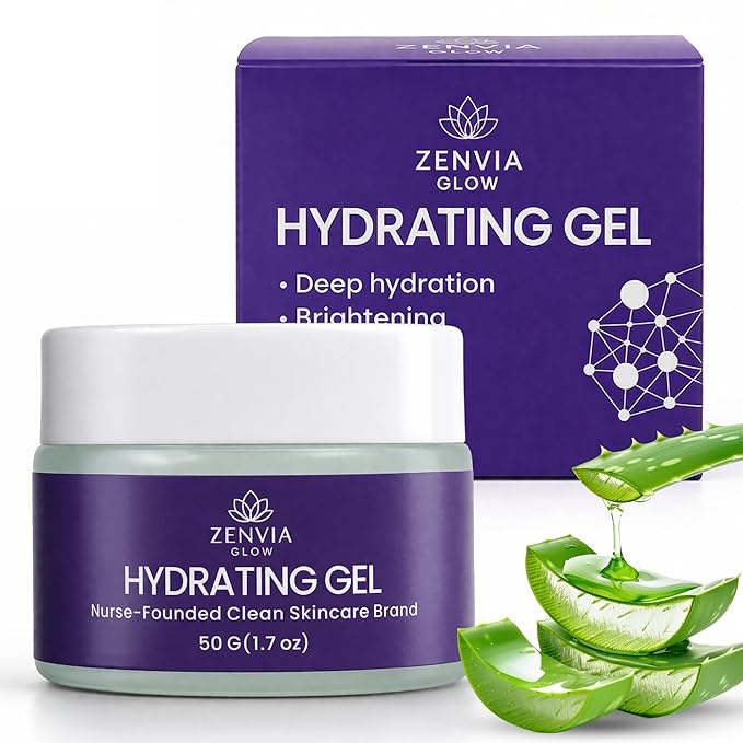 Gel Moisturizer for Face (50g) - Hydrating Face Moisturizer with Aloe Vera, Niacinamide & Vitamin E - Water Based Moisturizer for Face for Brightening & Soothing Oily Skin