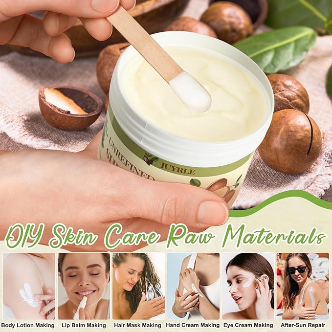 JUYRLE Shea Butter Raw Organic- Pure & Raw Virgin Unrefined, African Shea Butter for Hair, Extremely Dry Skin, DIY Whipped Moisturizing Body Lotion, Body Butter for Women and Men- 16oz