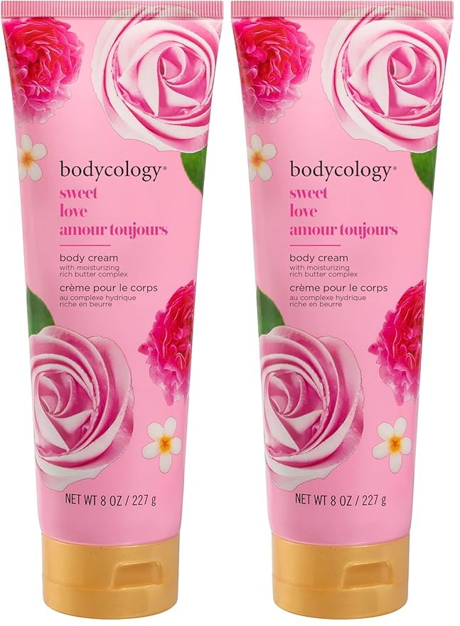 Bodycology Shea Butter Body Cream, Sweet Love, 8 oz (Pack of 2)