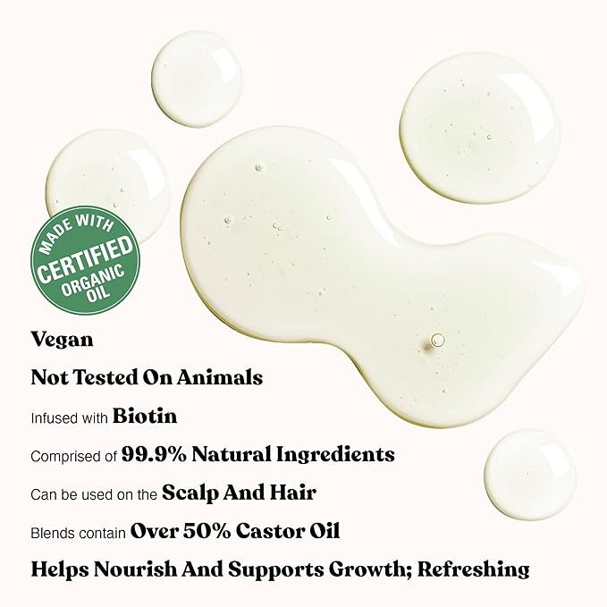Red by Kiss Professional 99.9% Natural Hair Oil, Organic Vegan Oil Blend for Hair Growth & Refresh, Biotin Infused, Nourish & Add Shine & Smooth (Rosemary & Mint, 2.5 Fl Oz)