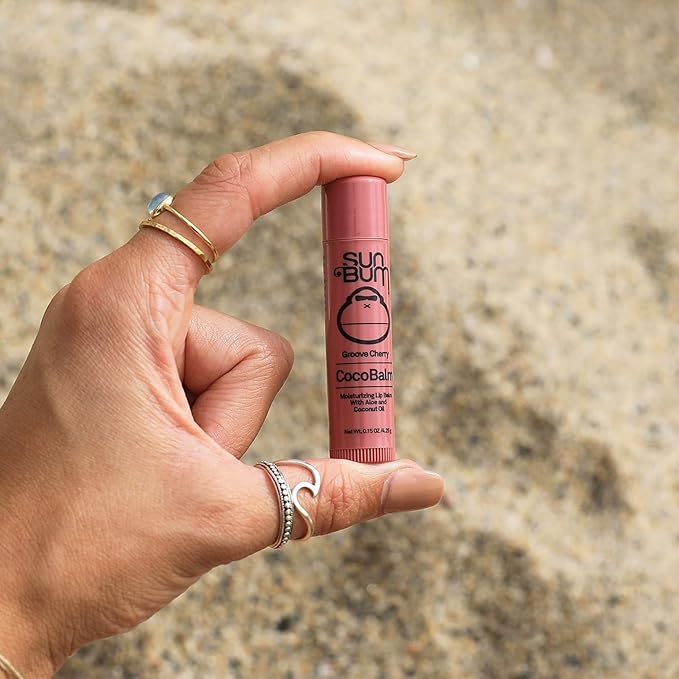 Sun Bum Cocobalm Groove Cherry - Hydrating Lip Balm With Coconut Oil and Aloe Vera - 0.15 oz Stick