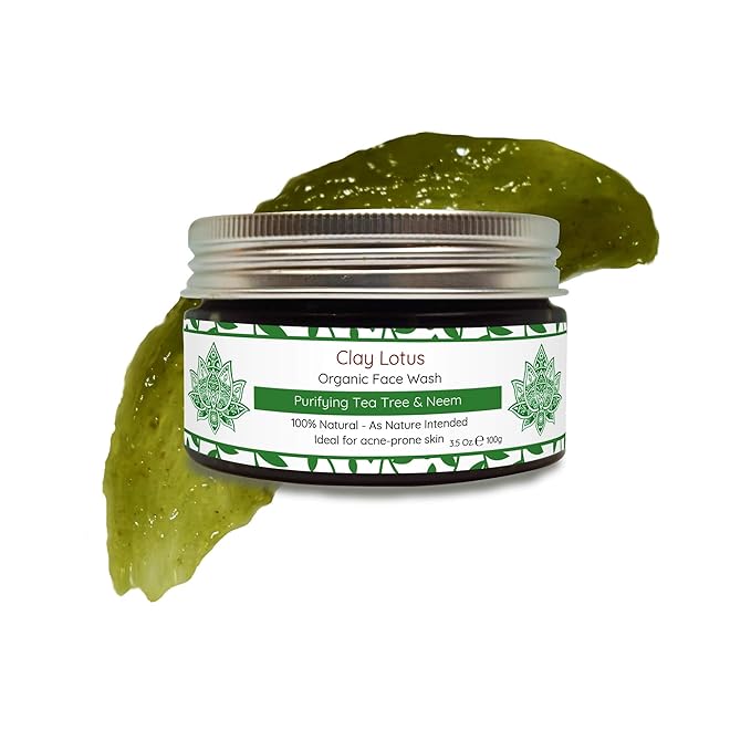 Organic Face Wash - Acne-Prone, Oily Skin Cleanser with Tea Tree Oil & Neem. All-Natural Ingredients for Blemishes, Redness & Blackheads, Vegan Formula For Teens, Women and Men