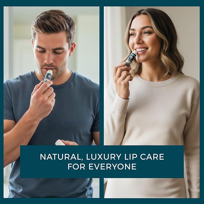 Organic Lip Balm – 100% Natural Origin, Plastic-Free Tube – Long-Lasting Hydration, No Waxy Texture – 4 Pack Peppermint | Novana Naturals