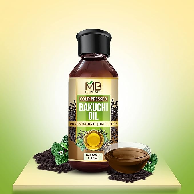 MB Herbals Bakuchi Oil, 100ml, 100% Pure Psoralea corylifolia Oil, For External Use Only