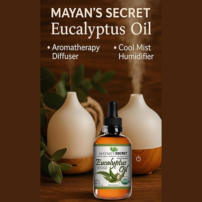 Pure Carrier and Essential Oils for Skin Care, Hair, Body Moisturizer for Face-Anti Aging Skin Care (Eucalyptus Smithii Organic Oil, 4oz)