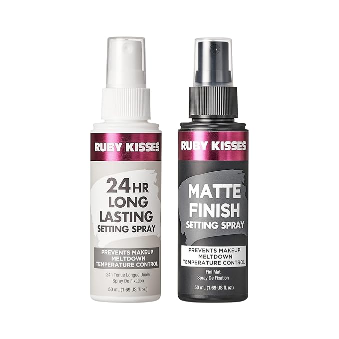 Ruby Kisses Never Touch Up Matte Finish Setting Spray 1.69 Fl Oz (Value Set)