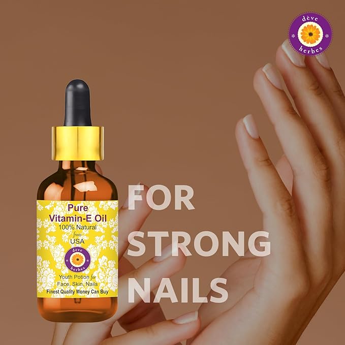 Deve Herbes Vitamin E Oil | Traditionally Extracted | Pure | Non-Sticky | Lightweight | For Skin, Hair & Nails | All Skin Types | Men & Women | 30ml X 2