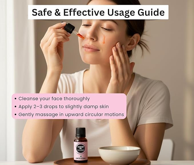 Earth N Pure Rosehip Oil Cold Pressed, Natural and Therapeutic Grade for Face with Glass Dropper - 50 ml