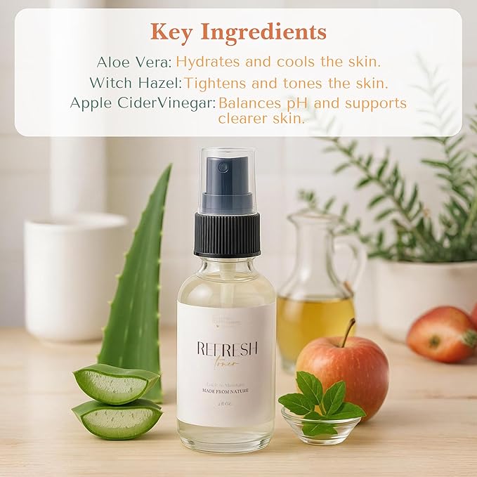 Healing Happy Refresh Clarifying Complexion Mist Toner - Hydrating, Pore-Cleaning Facial Mist - Natural Organic Skin Care - 4 oz