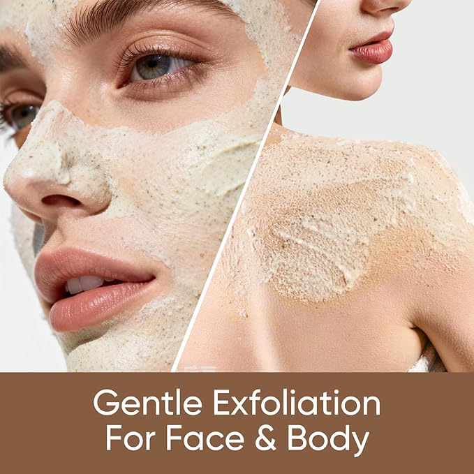 Coffee Facial Exfoliating Scrub, Face Exfoliator Scrub with AHA, BHA, Niacinamide, VC, Gentle Blackhead Remover & Body Smoothing Treatment for Face & Body, 4.23 fl.oz/120g