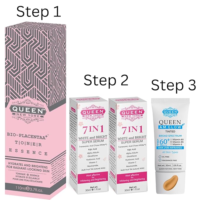 QUEEN AM GLOW | TINTED SunScreen SPF 60 PA+++Primer-Face Moisturizer- Vitamin B3, B5, E- Non-Greasy, Silky Touch-oil free, fragrance free by QUEEN NATURAL NEW YORK (Pack of 2)