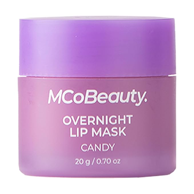 MCoBeauty Double Duty Lip Mask Candy - Hydrating Lip Balm with Coconut Oil Vitamin E Hyaluronic Acid - Overnight Lip Mask Treatment for Dry Lips - Tinted Lip Care, Vegan Cruelty Free - 15g