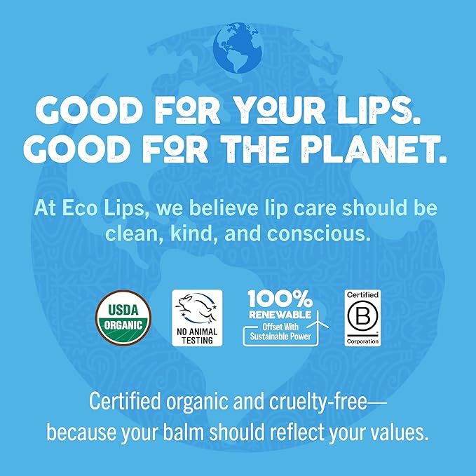 Eco Lips Pure & Simple Raspberry, Coconut and Vanilla Organic Lip Balm 9-Pack (0.15 oz.) - 100% Natural. 100% Plastic-Free Packaging | Made in USA & Cruelty Free