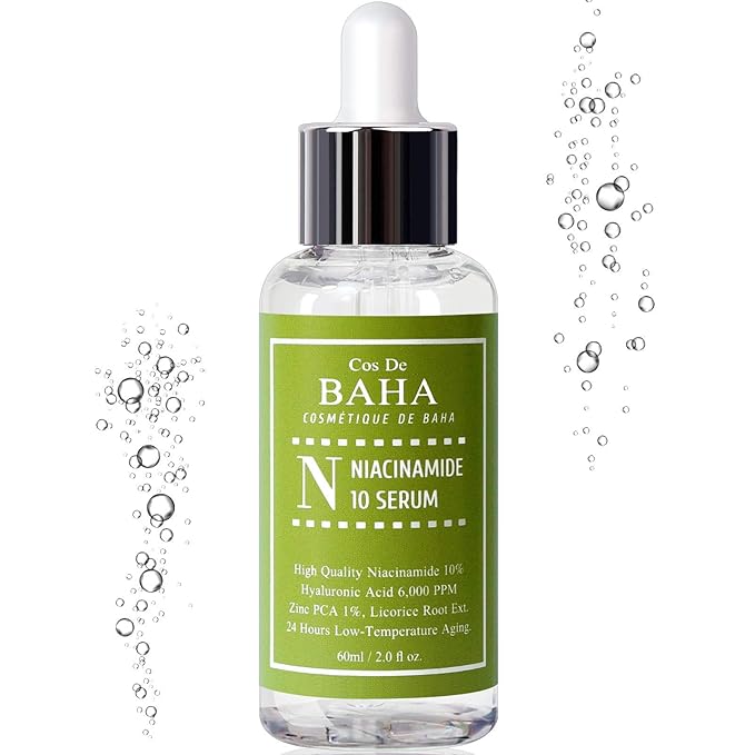 Cos De BAHA Niacinamide 10% Serum 2 Fl Oz – Zinc PCA, Hyaluronic Acid & Aloe for Balancing, Pore-Refining & Uneven Tone (60 ml)
