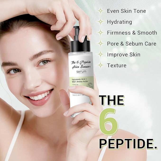 23% Vitamin C Serum 6 Peptide Booster Serum Set - Korean Skin Care Set for Deep Hydrating, Anti-Aging & Wrinkle-Reducing, Improves Skin Elasticity & Tone - Ideal Gift Set for Women