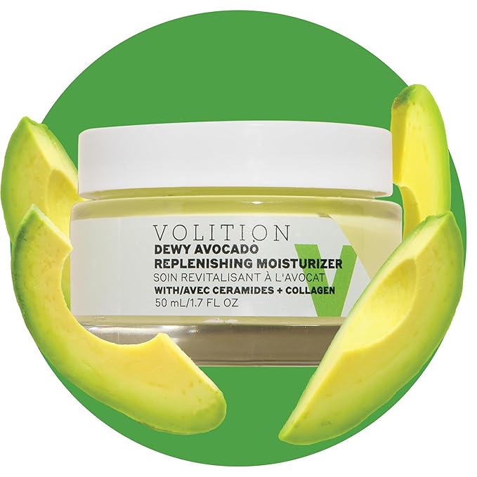 Volition Beauty Dewy Avocado Replenishing Moisturizer with Ceramides + Vegan Collagen | Soothes & Conditions Dry Skin | Calms Redness & Irritation | Supports Barrier Function | Plumps & Firms