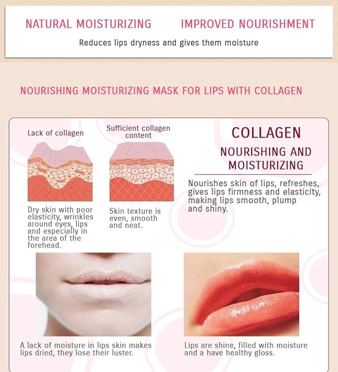 Lip Mask Patches,30PCS Collagen Crystal Pink Care Gel Pads,Moisturizing Anti-Wrinkle Anti-Aging Firm Hydrate Lips,Remove Dead Skin Fine Lines Moisture Essence Make Your Dry Lip Attractive Sexy