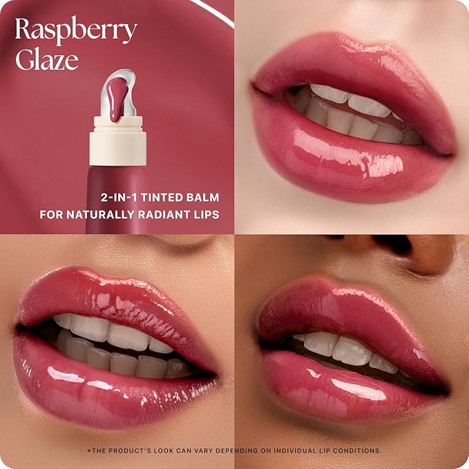 Nature Republic Honey Melting Lip Butter Balm – Hydrating Tinted Plumping Lip Balm with Peptides, for Sheer & Glossy, Fuller-Looking Lips (RASPBERRY GLAZE)