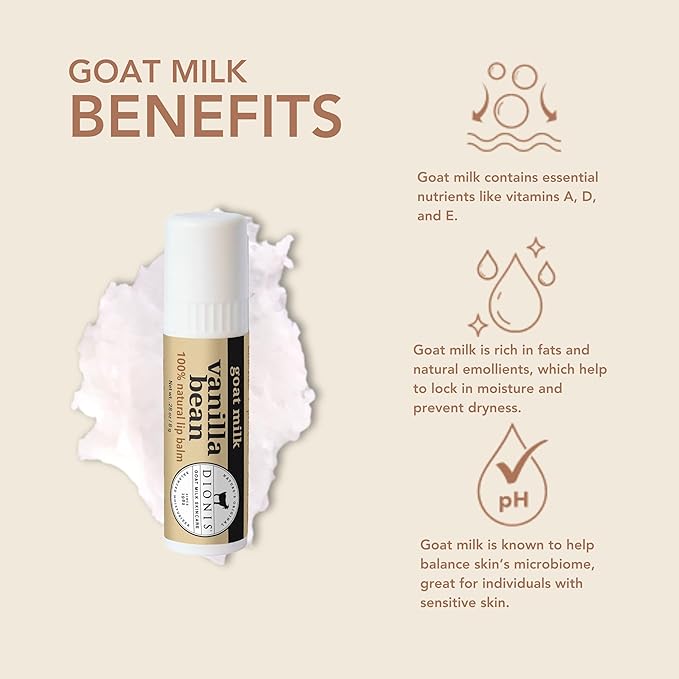 Dionis Goat Milk Lip Balm Vanilla Bean 0.28 oz (Pack of 3)