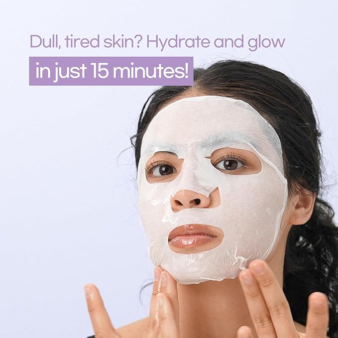 Epielle Hydrating Sheet Mask 3 Pack, Soothing & Restoring Face Mask with Cica, Heartleaf Extract & Witch Hazel Water, Target Dry & Sensitive Skin, Korean Skin Care