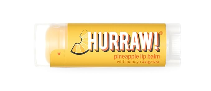 Hurraw! Pineapple Lip Balm: Organic, Certified Vegan, Cruelty and Gluten Free. Non-GMO, 100% Natural Ingredients. Bee, Shea, Soy and Palm Free. Made in USA