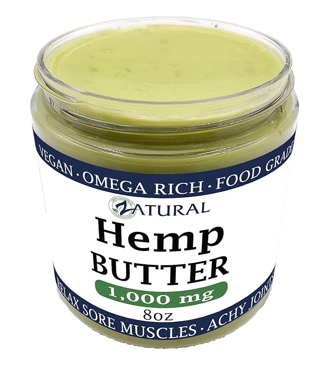 Zatural Hemp Butter 1,000mg Handcrafted Vegan, Soothing, Moisturizing, Food Grade