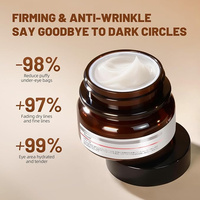 Korean Eye Cream for Dark Circles & Puffiness, 1.06oz Hydrating Under Eye Moisturizer for Fine Lines, Firming, Brightening & Smooth Skin – Lightweight, Gentle Daily Anti-Aging Eye Treatment